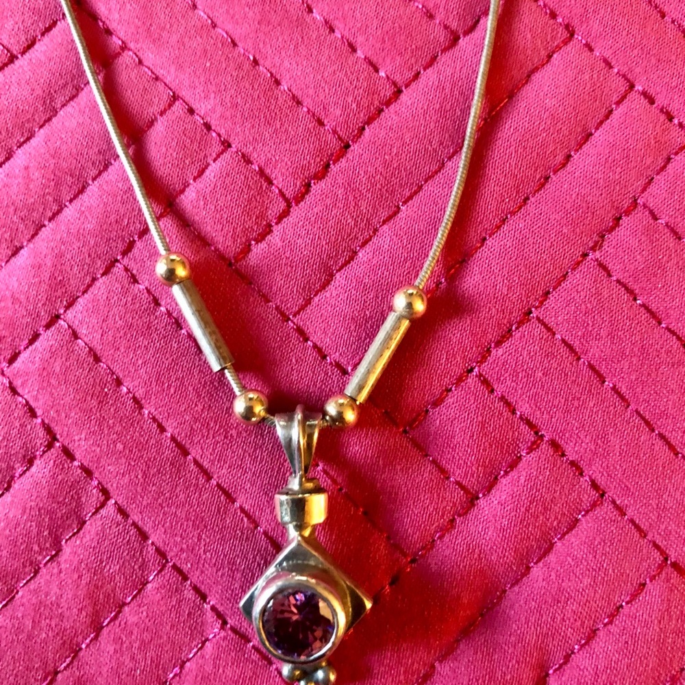 Sterling Silver & Amethyst Necklace